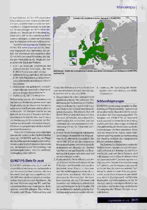 Vorschauseite 4: Infektionsprävention und -Kontrolle in Europa: EUNETIPS