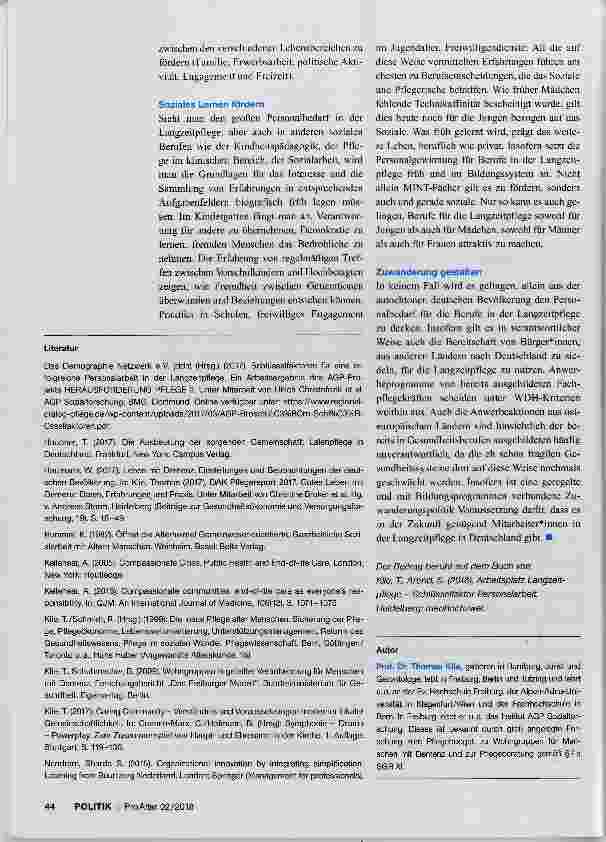 Vorschauseite 4: Antworten auf den Personalbedarf in der Langzeitpflege