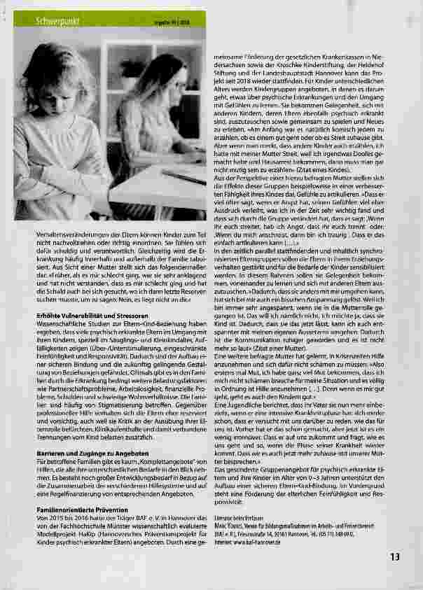 Vorschauseite 2: Psychisch erkrankte Eltern und ihre Kinder