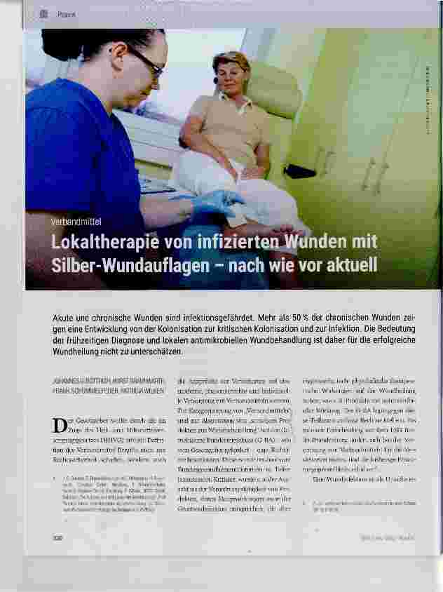 Vorschauseite 1: Lokaltherapie von infizierten Wunden mit Silber-Wundauflagen nach wie vor aktuell