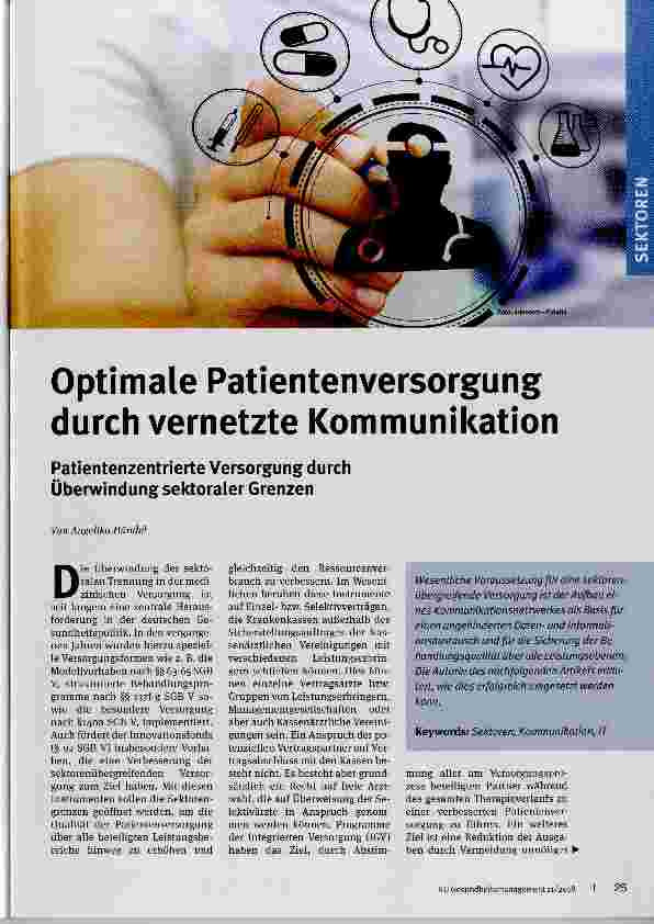Vorschauseite 1: Optimale Patientenversorgung durch vernetzte Kommunikation