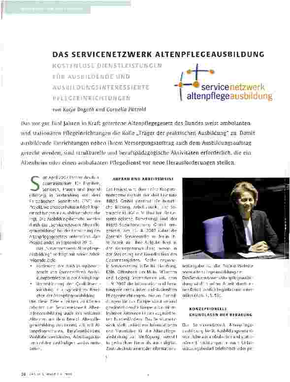 Vorschauseite 1: DAS SERVICENETZWERK ALTENPFLEGEAUSBILDUNG