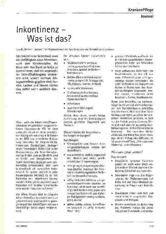 Vorschauseite 1: Inkontinenz - Was ist das?
