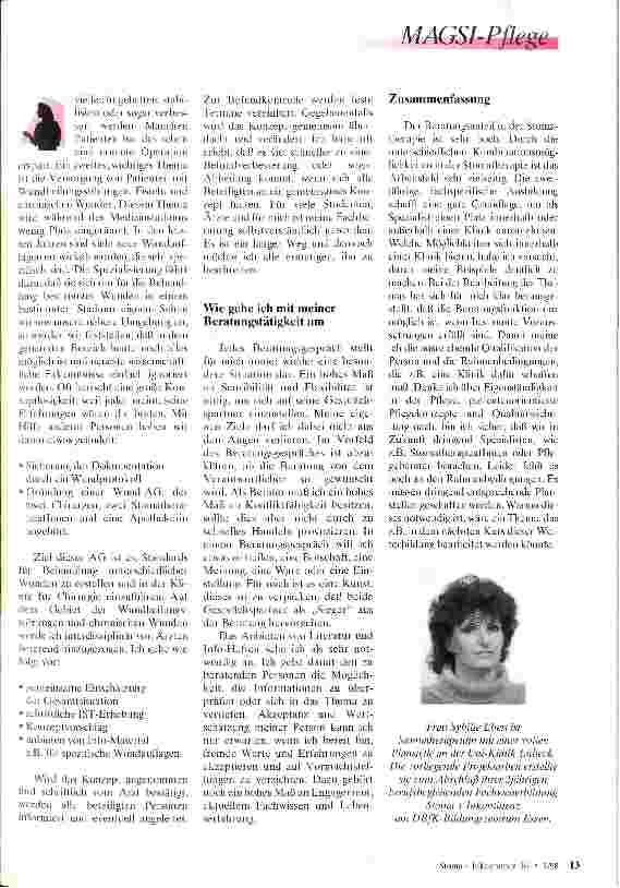 Vorschauseite 4: Der Beratungs-Faktor 60 % im Aufgabenspektrum der Stomatherapeutinnen