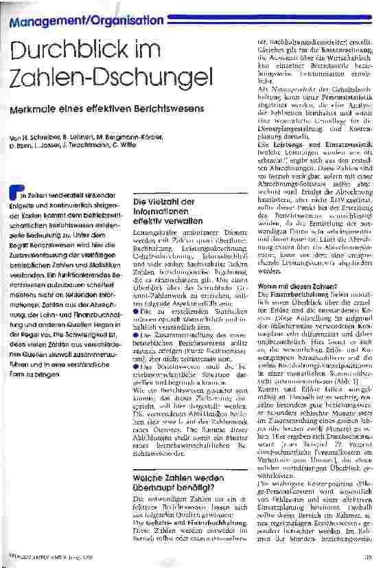 Vorschauseite 1: Durchblick im Zahlendschungel Merkmale eines effektiven Berichtswesens
