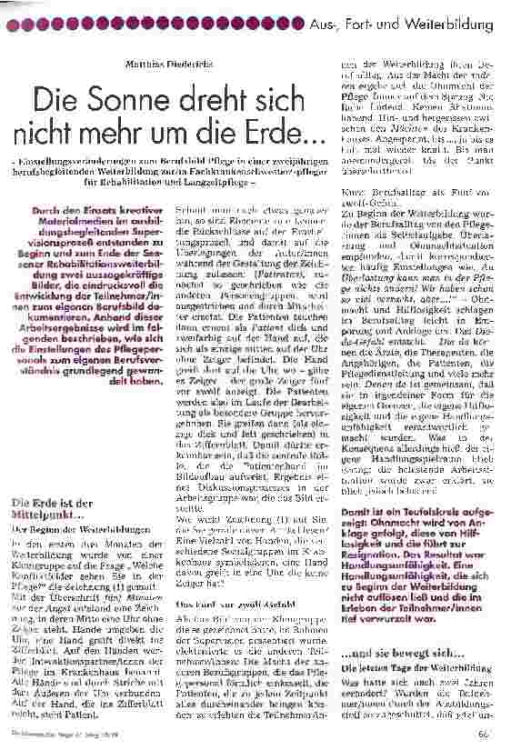 Vorschauseite 1: Die Sonne dreht sich nicht mehr um die Erde... Einstellungsveränderungen zum Berufsbild Pflege