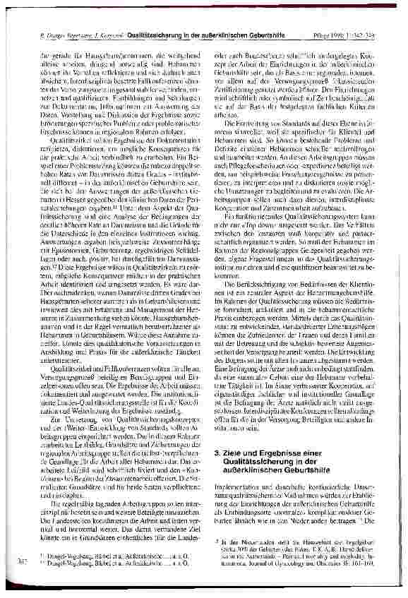 Vorschauseite 6: Qualitätssicherung in der außerklinischen Geburtshilfe Begründung und Vorschlag der Realisierung
