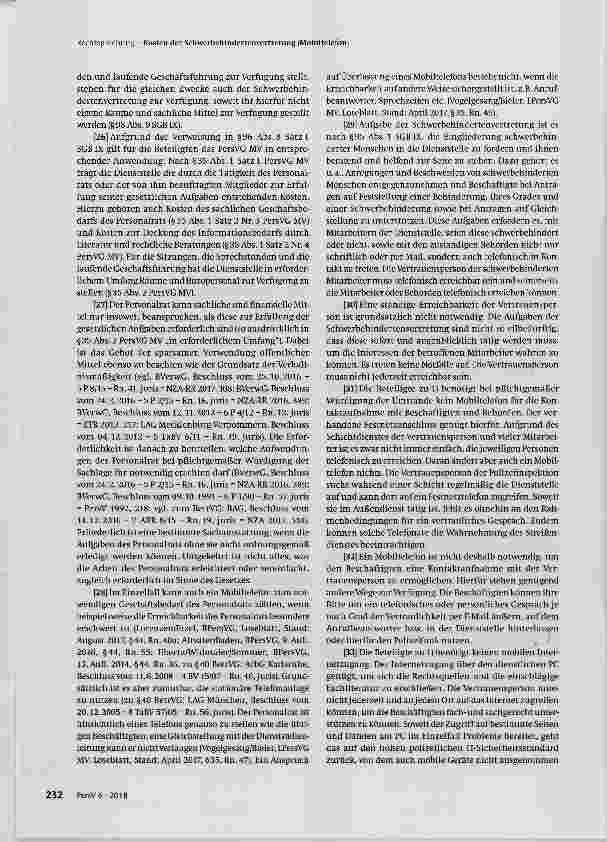 Vorschauseite 3: Aus den Gründen: Kosten der Schwerbehindertenvertretung (Mobiltelefon)