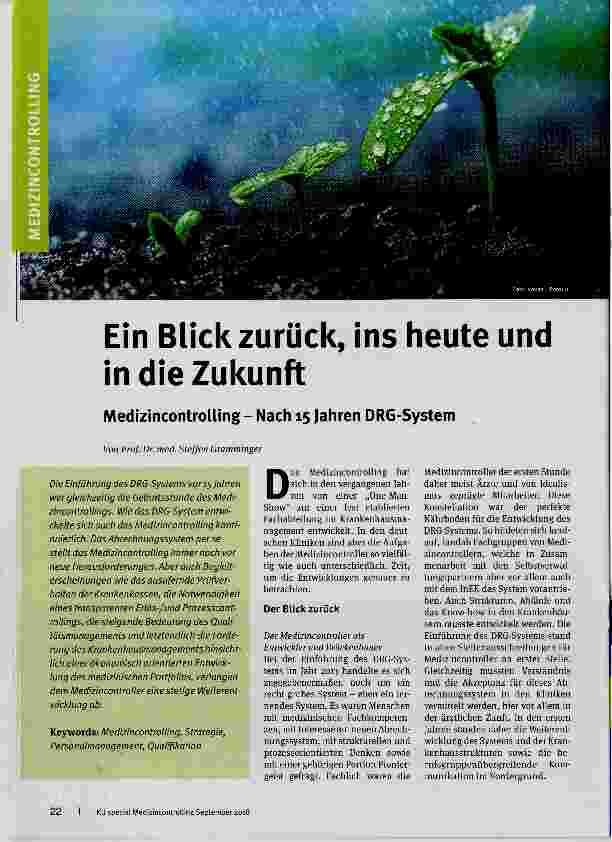 Vorschauseite 1: Ein Blick zurück, ins heute und in die Zukunft