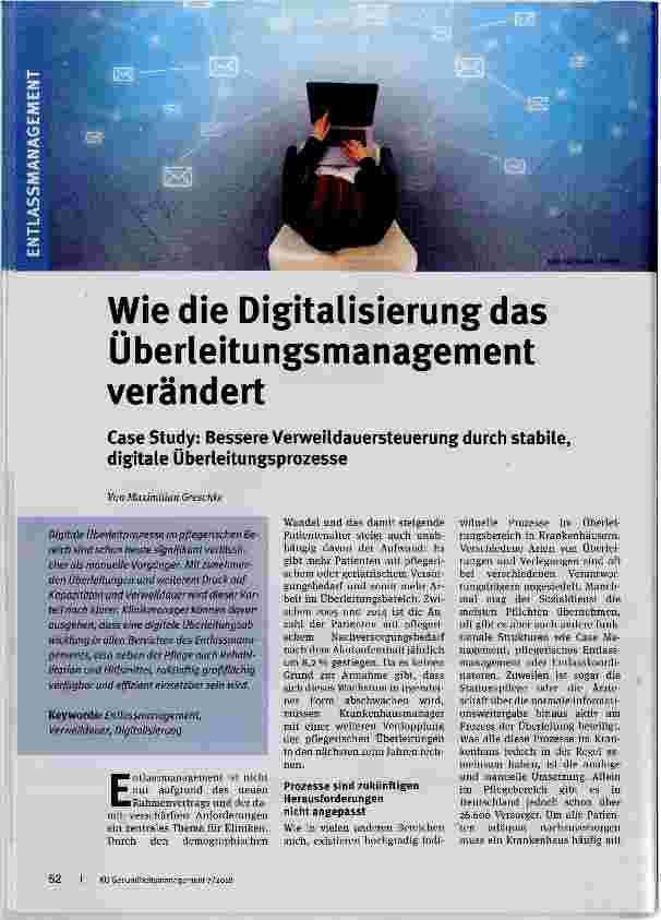 Vorschauseite 1: Wie die Digitalisierung das Überleitungsmanagement verändert