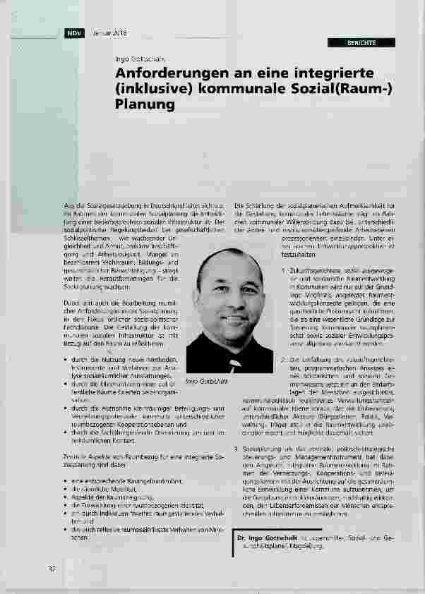 Vorschauseite 1: Anforderungen an eine integrierte (inklusive) kommunale Sozial(Raum-) Planung