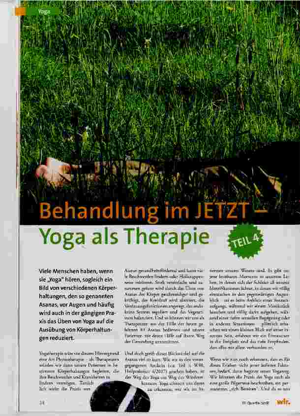 Vorschauseite 1: Behandlung im JETZT- Yoga als Therapie