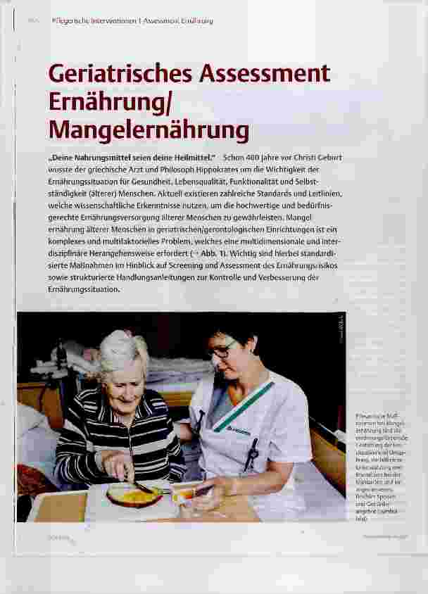 Vorschauseite 1: Geriatrisches Assessment Ernährung/Mangelernährung