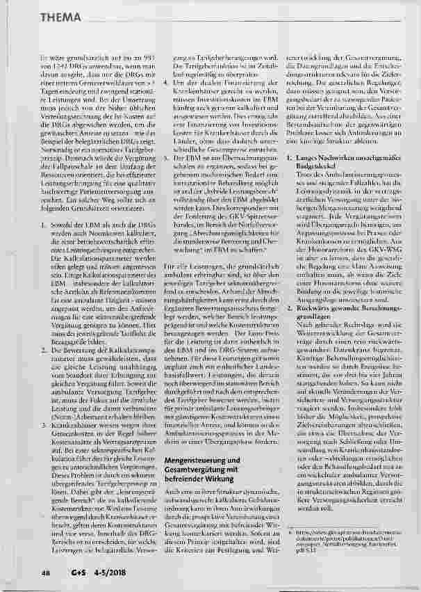 Vorschauseite 5: Entwicklung einer ärztlichen Gebührenordnung zur Ambulantisierung der Versorgung für GKV-Versicherte