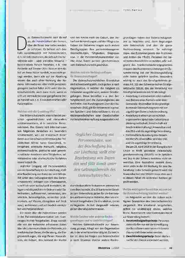 Vorschauseite 2: Ein Praxisleitfaden für Hebammen zum Datenschutz
