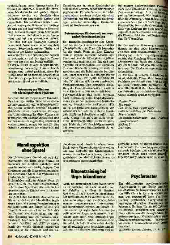Vorschauseite 2: Die soziale Betreuung von Kindern mit endokrinologischen Krankheiten