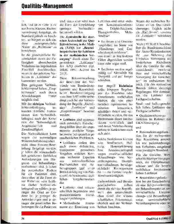 Vorschauseite 2: Allgemeingültigkeit von Richtlinien der Fachgesellschaften und Berufsverbände