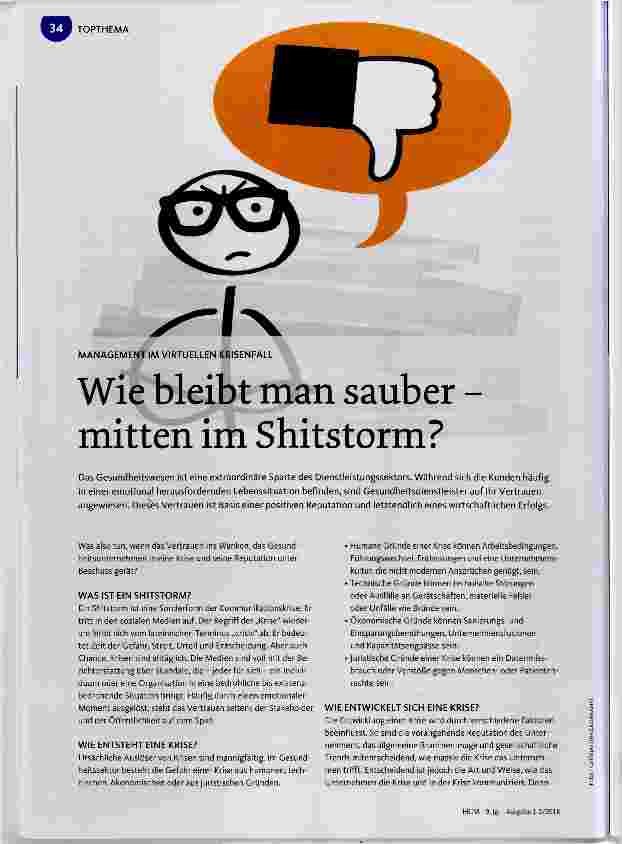 Vorschauseite 1: Wie bleibt man sauber mitten im Shitstorm?