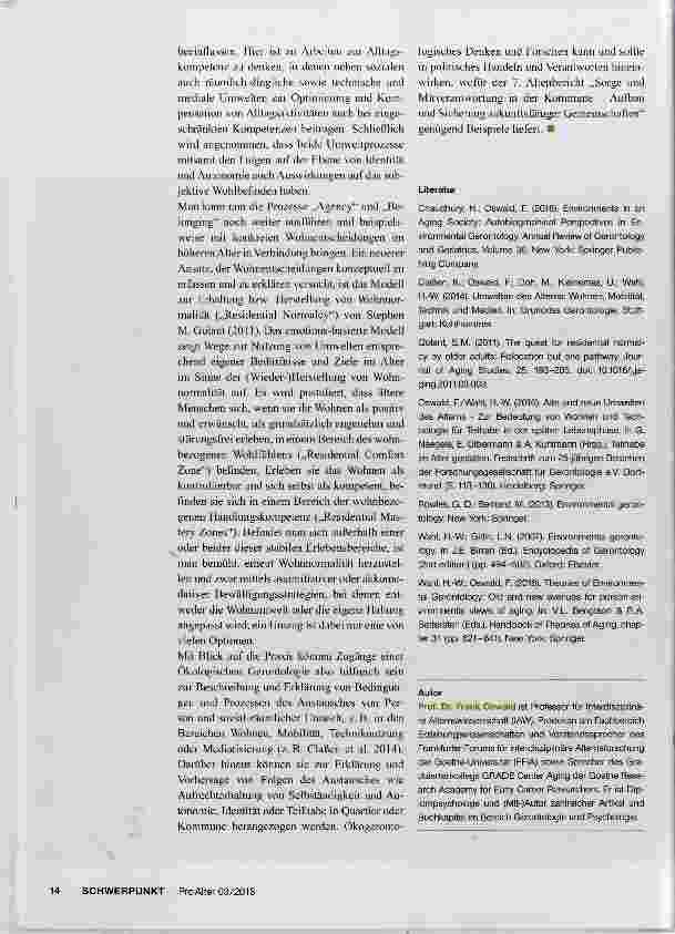Vorschauseite 2: ökologische Gerontologie und ihre Relevanz für die Praxis