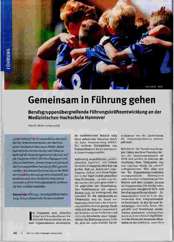 Vorschauseite 1: Gemeinsam in Führung gehen