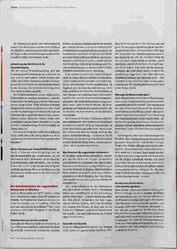 Vorschauseite 2: Was brauchen Hebammen für eine professionelle Berufsausübung?