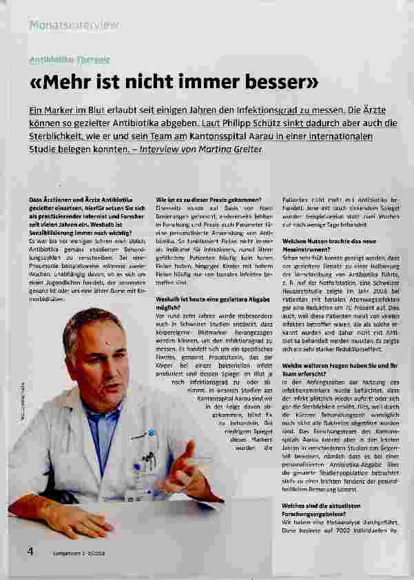 Vorschauseite 1: «Mehr ist nicht immer besser»