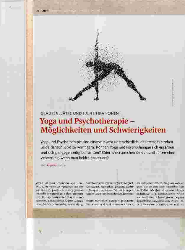 Vorschauseite 1: Yoga und Psychotherapie Möglichkeiten und Schwierigkeiten