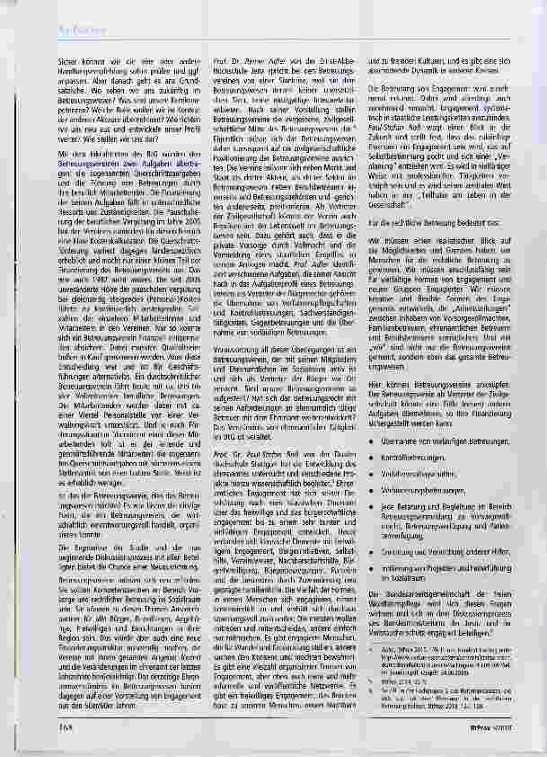 Vorschauseite 2: Wir müssen den Betreuungsverein neu erfinden Konsequenzen aus der Studie zur Qualität in der rechtlichen Betreuung