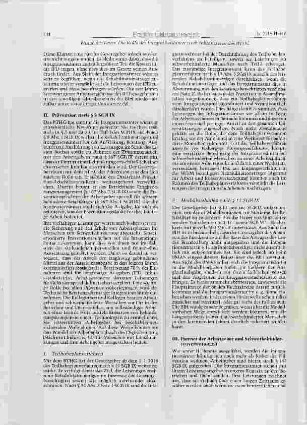 Vorschauseite 2: Wachsende Bedeutung im Zusammenspiel mit den Rehabilitationsträgem: fachpolitische Leitgedanken und einige Reflexionen aus der Praxis