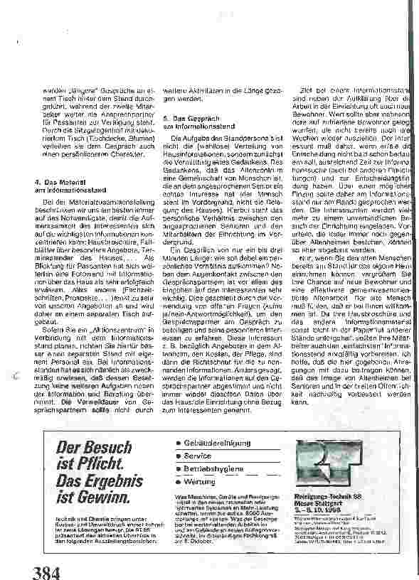 Vorschauseite 3: Altenheime werben auf Fachmessen