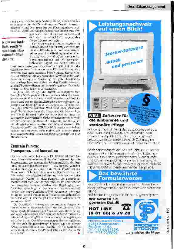 Vorschauseite 2: Ein nie endender Prozeß Erfahrungsbericht: Zertifizierung der JUH Sozialstation Beelitz nach DIN ISO 9002
