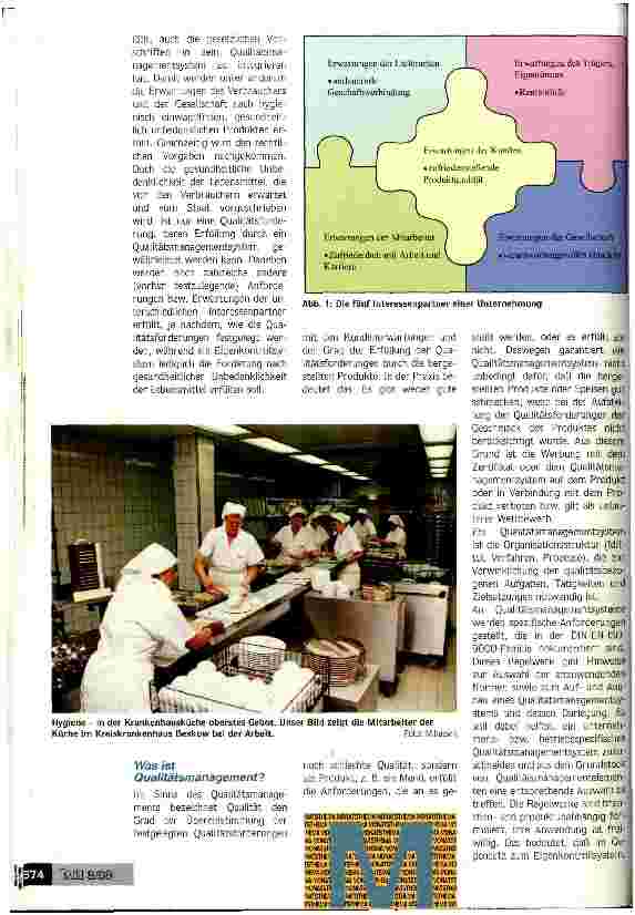 Vorschauseite 2: Das HACCP-Konzept als Qualitätswerkzeug in der Krankenhausküche Zwischen Qualitätsmanagement und Eigenkontrolle gibt es Synergieeffekte