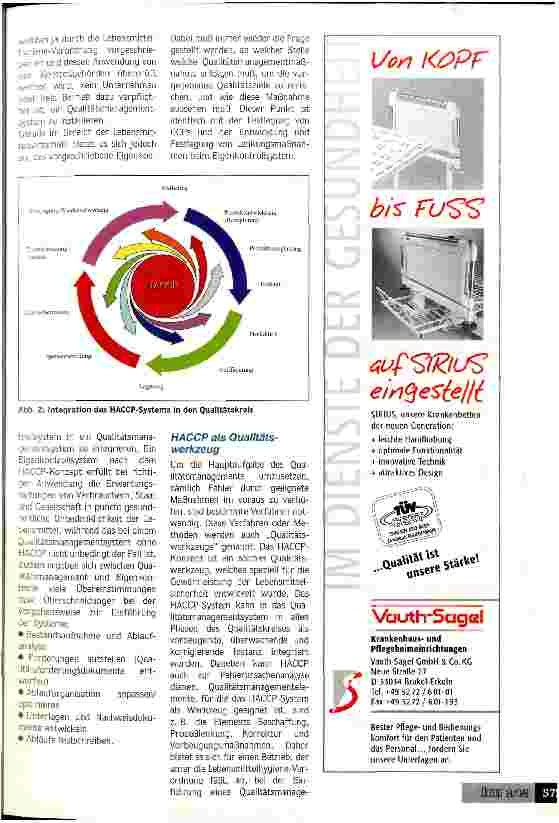 Vorschauseite 3: Das HACCP-Konzept als Qualitätswerkzeug in der Krankenhausküche Zwischen Qualitätsmanagement und Eigenkontrolle gibt es Synergieeffekte