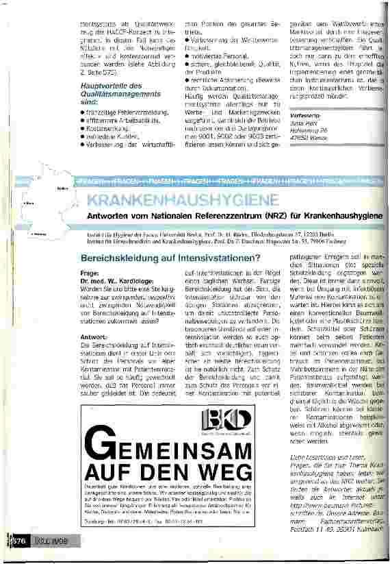 Vorschauseite 4: Das HACCP-Konzept als Qualitätswerkzeug in der Krankenhausküche Zwischen Qualitätsmanagement und Eigenkontrolle gibt es Synergieeffekte