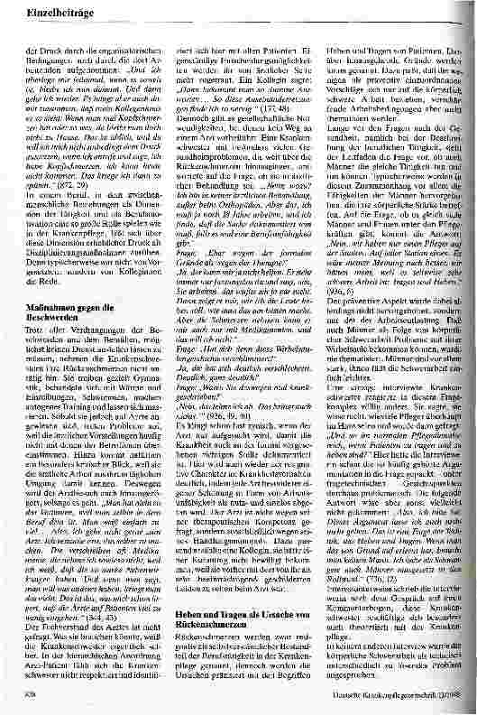 Vorschauseite 5: Rückenund Kreuzschmerzen bei Krankenschwestern / Wo können präventive Maßnahmen gegen arbeitsbedingte Erkrankungen ansetzen