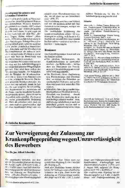 Vorschauseite 6: Rückenund Kreuzschmerzen bei Krankenschwestern / Wo können präventive Maßnahmen gegen arbeitsbedingte Erkrankungen ansetzen