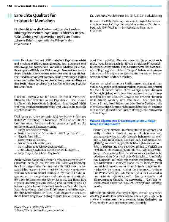 Vorschauseite 1: Erreichte Qualität für erkrankte Menschen