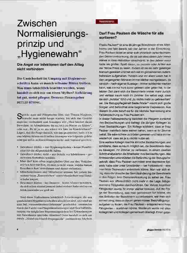 Vorschauseite 1: Zwischen Normalisierungsprinzip und „Hygienewahn“