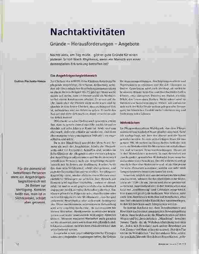 Vorschauseite 1: Nachtaktivitäten