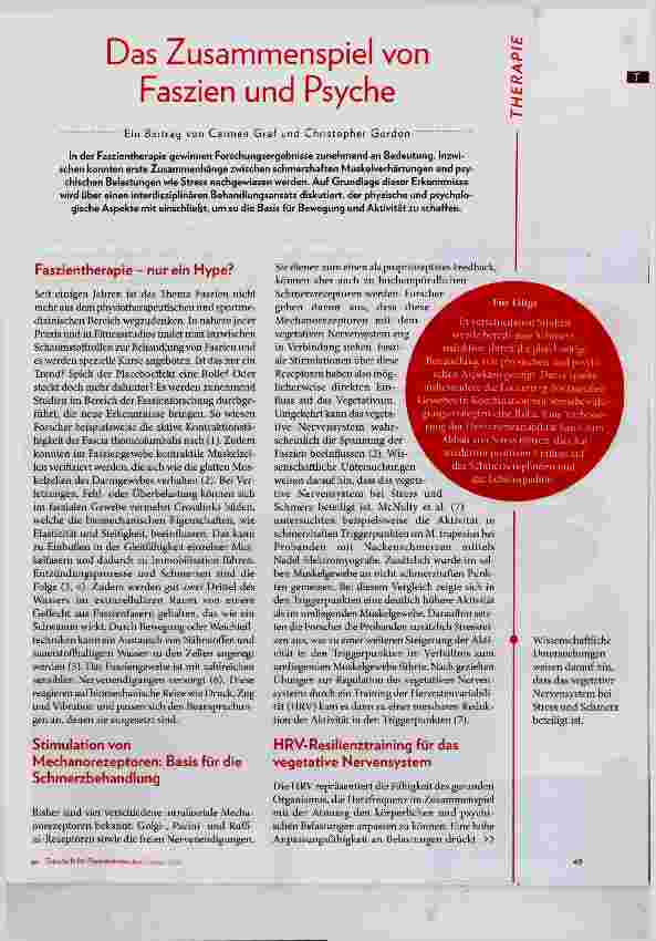Vorschauseite 1: Das Zusammenspiel von Faszien und Psyche