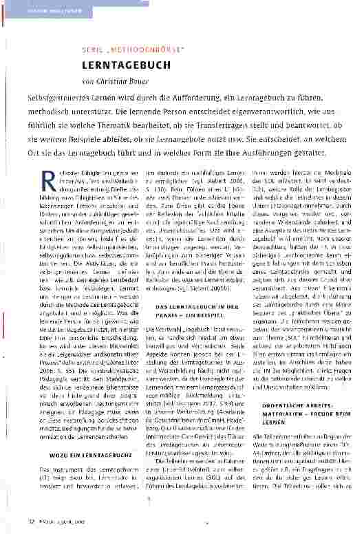Vorschauseite 1: LERNTAGEBUCH