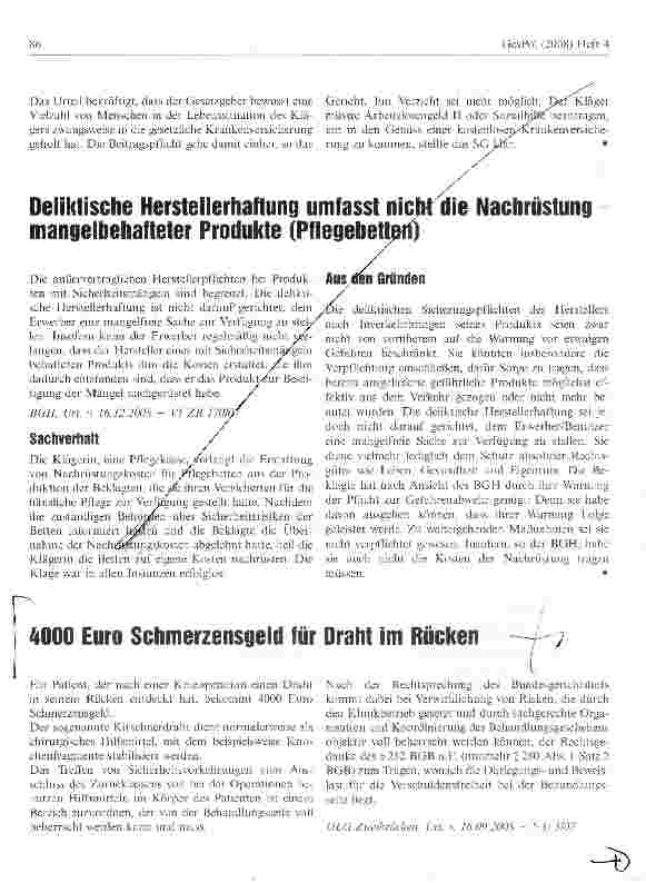 Vorschauseite 1: 4000 Euro Schmerzensgeld für Draht im Rücken