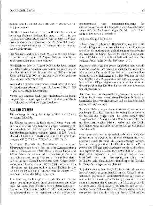 Vorschauseite 4: 4000 Euro Schmerzensgeld für Draht im Rücken