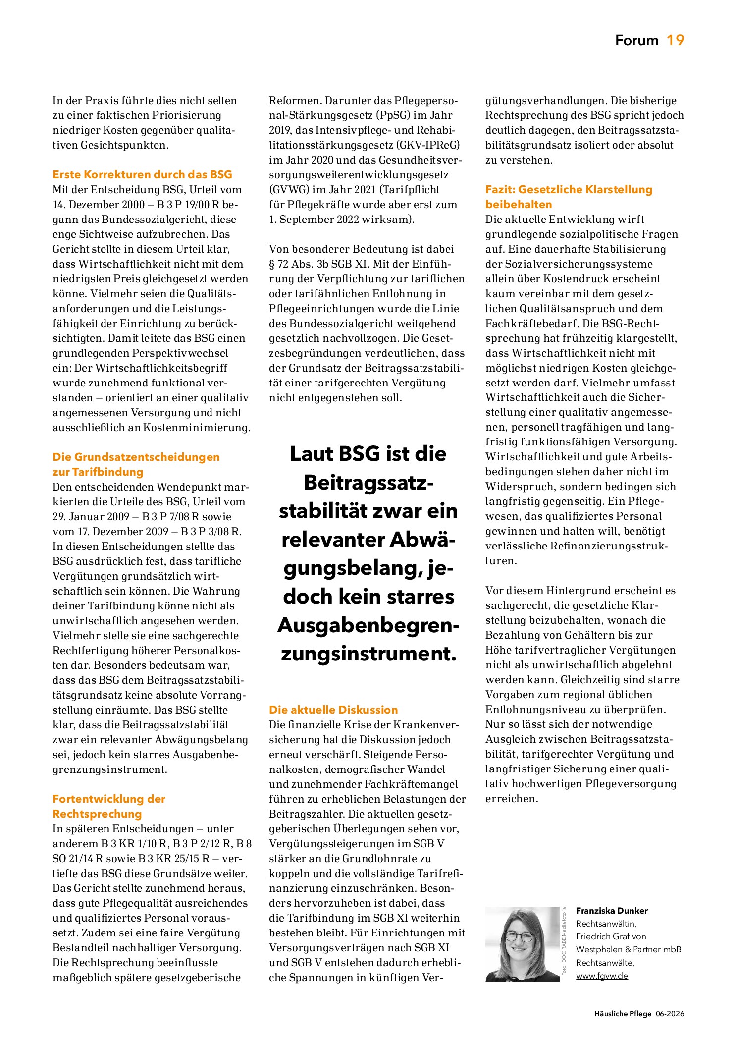 Vorschauseite 2: Zwischen Kostendruck und Qualitätsanspruch