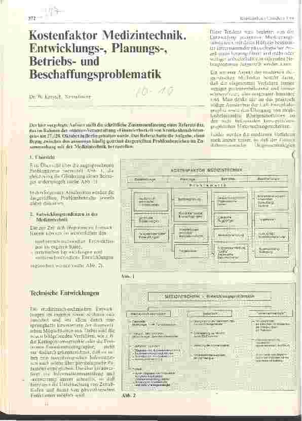 Vorschauseite 1: Kostenfaktor Medizintechnik. Entwicklungs-, Planungs-, Betriebsund Beschaffungsproblematik