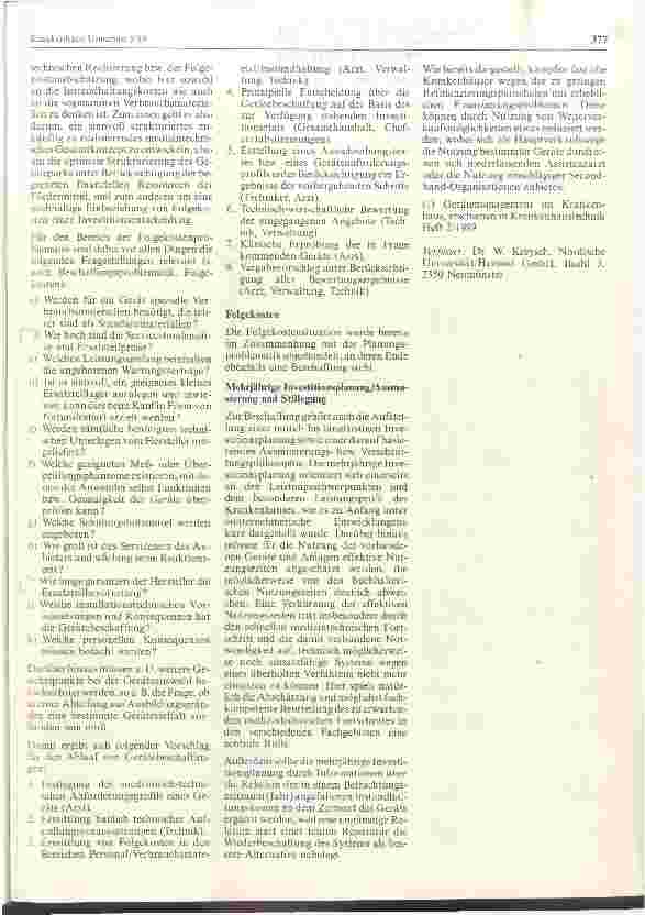 Vorschauseite 6: Kostenfaktor Medizintechnik. Entwicklungs-, Planungs-, Betriebsund Beschaffungsproblematik