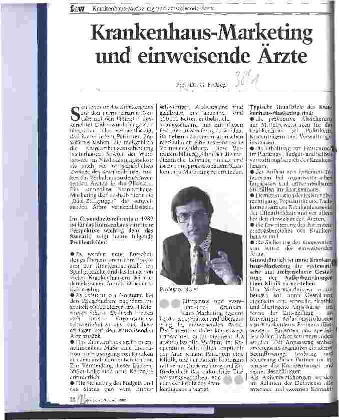 Vorschauseite 1: Krankenhaus-Marketing und einweisende Ärzte