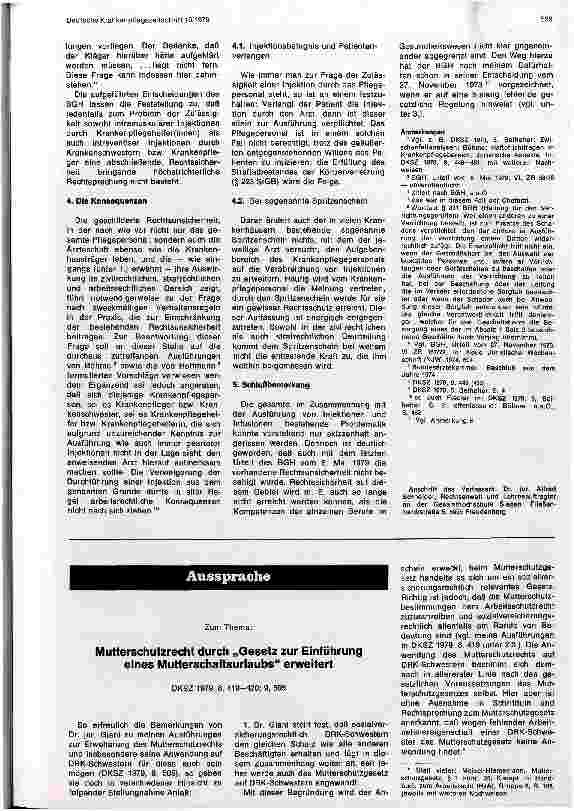 Vorschauseite 2: Intramuskuläre Injektionen durch Krankenpflegehelfer unzulässig