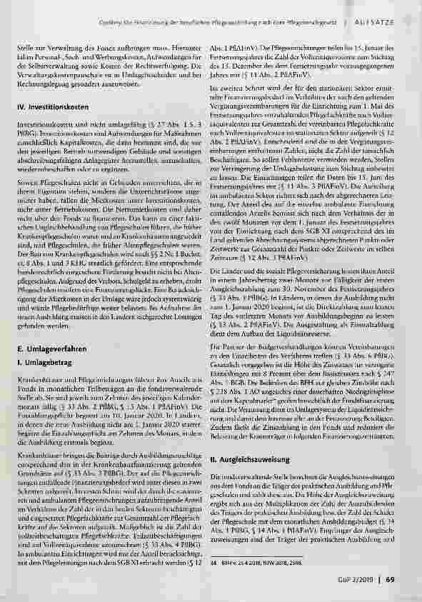 Vorschauseite 6: Die Finanzierung der beruflichen Pflegeausbildung nach dem Pflegeberufegesetz