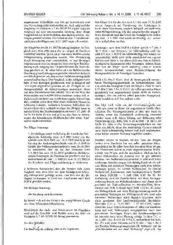 Vorschauseite 3: Bebauung; Darlehen; besondere Härte; selbst genutztes Haus; Hilfebedürftiger; Teilung; Vermögen; Verwertung; Zuschuss